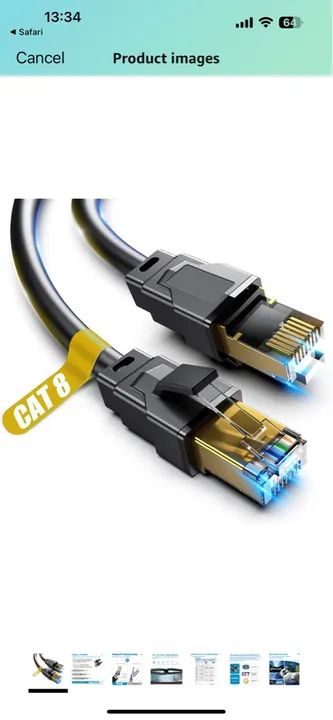 Cabo de Rede CAT 8 Fluke Networks 1.85m - Vabogu