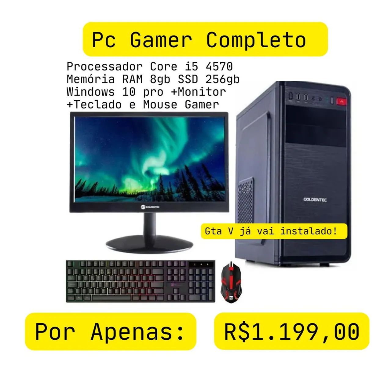 PC GAMER COMPLETO CORE i5 NOVO POR APENAS ? R$1.199,00 ?