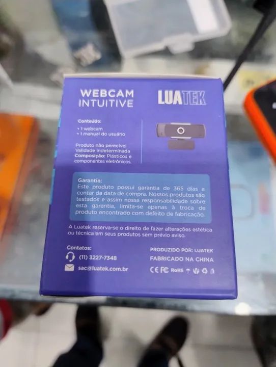 camera webcam intuitive gira 360o graus usb resolução 1920x 1080 c/2 microfones imbutidos  - Foto 2