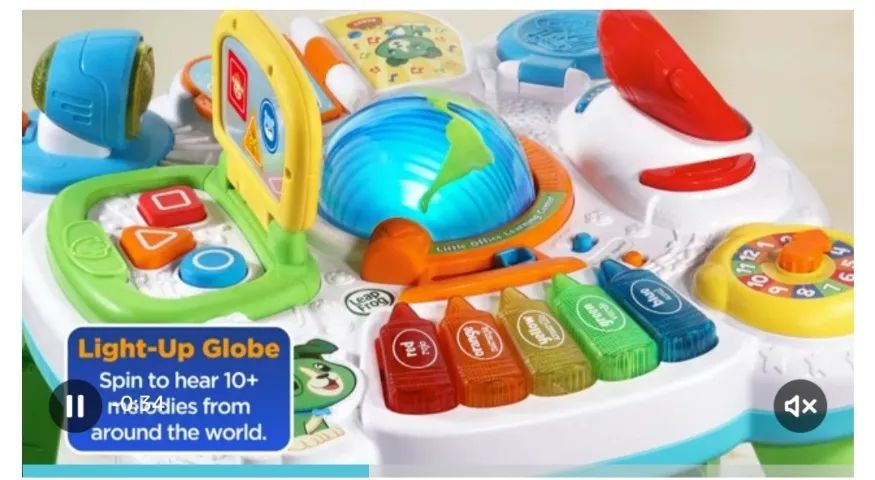 Mesa de Atividades com luz e áudio em inglês e espanhol