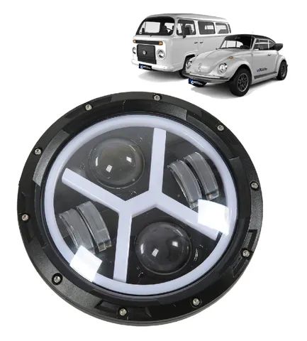 Farol de Led Redondo 7 Polegadas Angel Eyes Drl Função Seta  - Foto 2