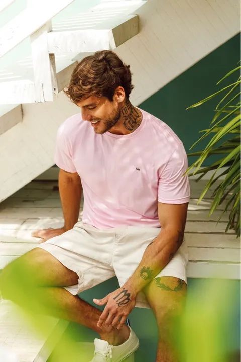 Camiseta Rosa Masculina