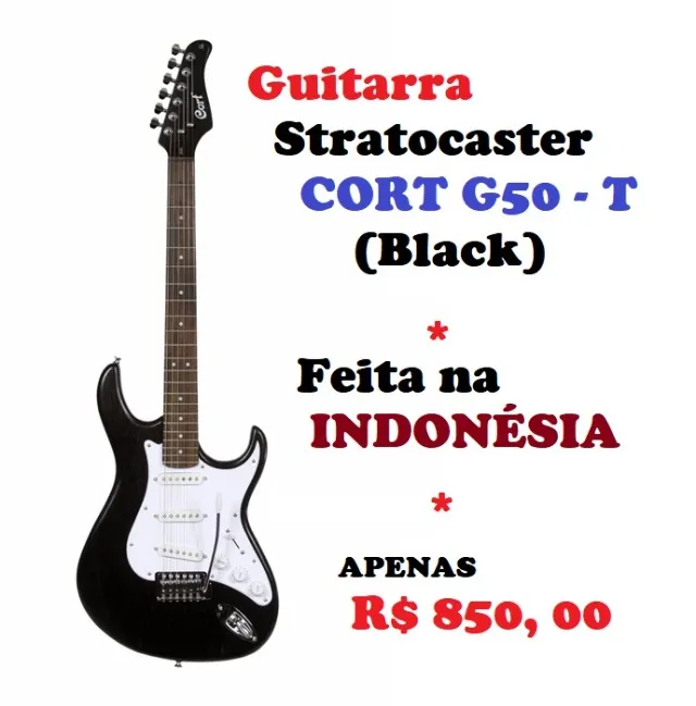 Guitarra Stratocater CORT G50-T (Black) Indonésia
