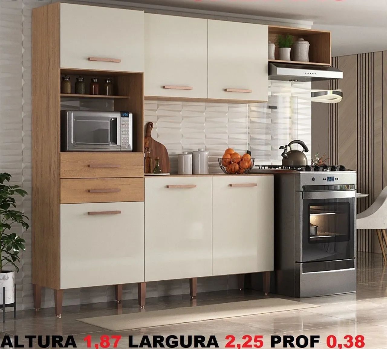 Armário de Cozinha Completo 225m com balcão  - Foto 3