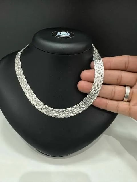 Conjunto pulseira e colar 8 fios em prata 925 legitima! - Foto 2