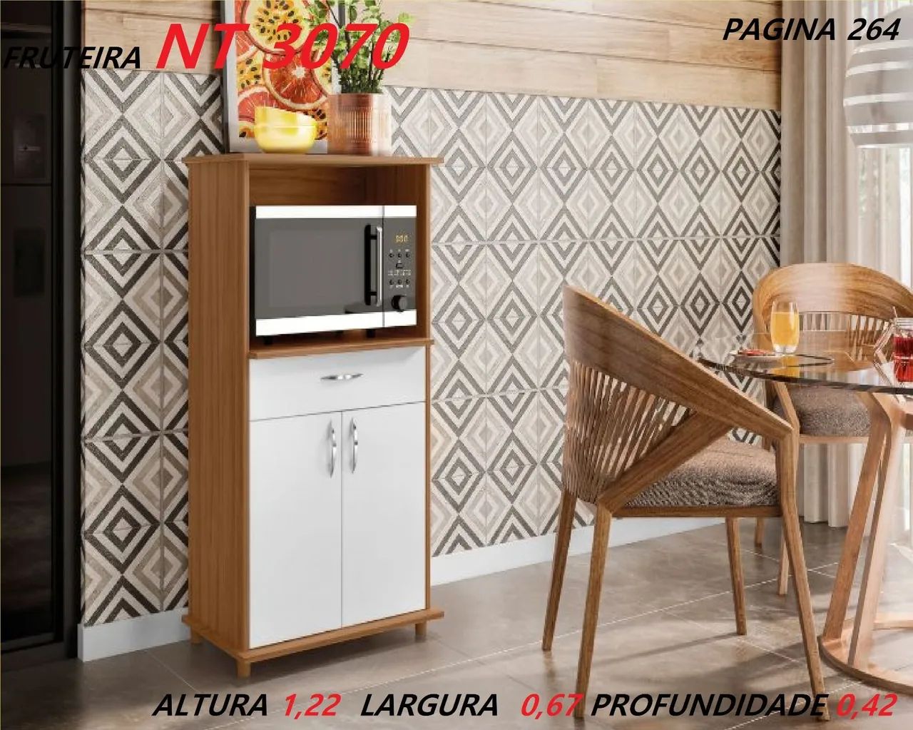 Armário para Microondas com Design Moderno