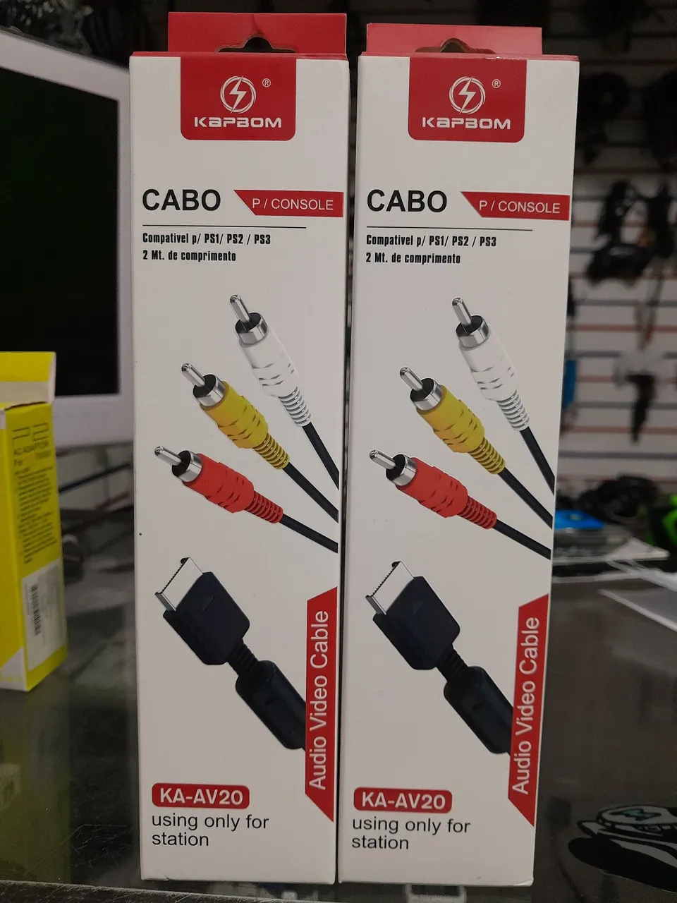 Cabo áudio e vídeo Playstation 2