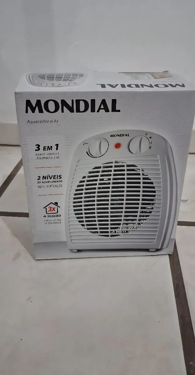 Aquecedor de Ar Mondial 3 em 1