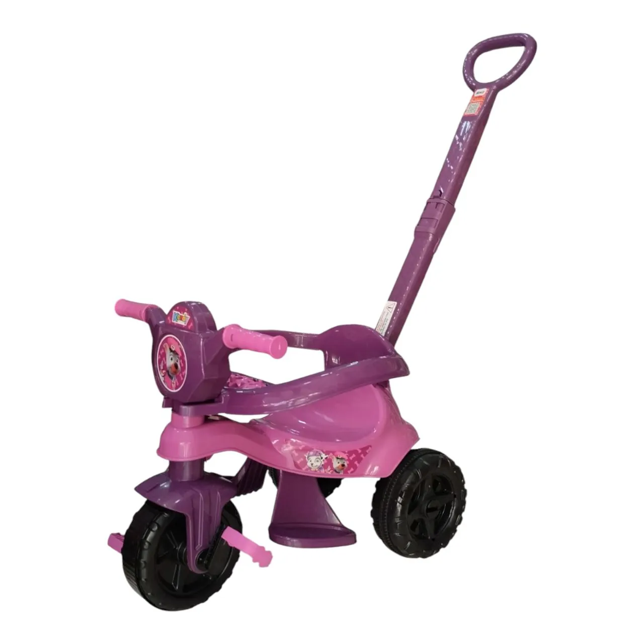 Triciclo Infantil com Empurrador - Rosa