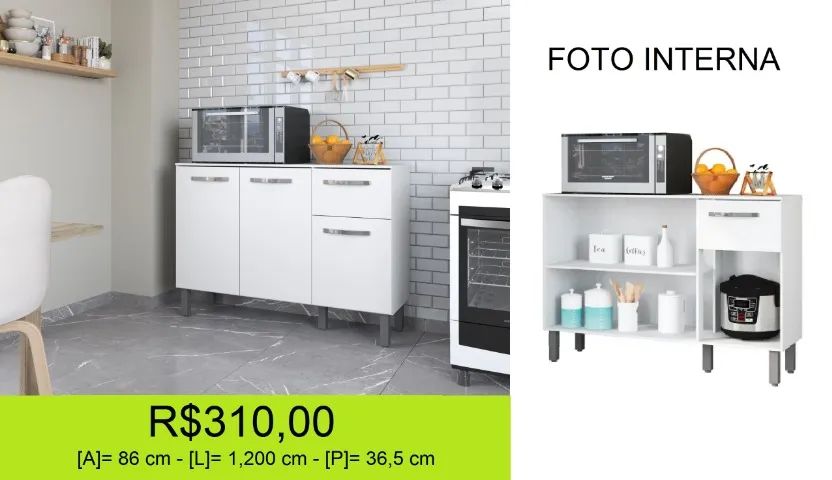 Balcão de 1,20M com Tampo
