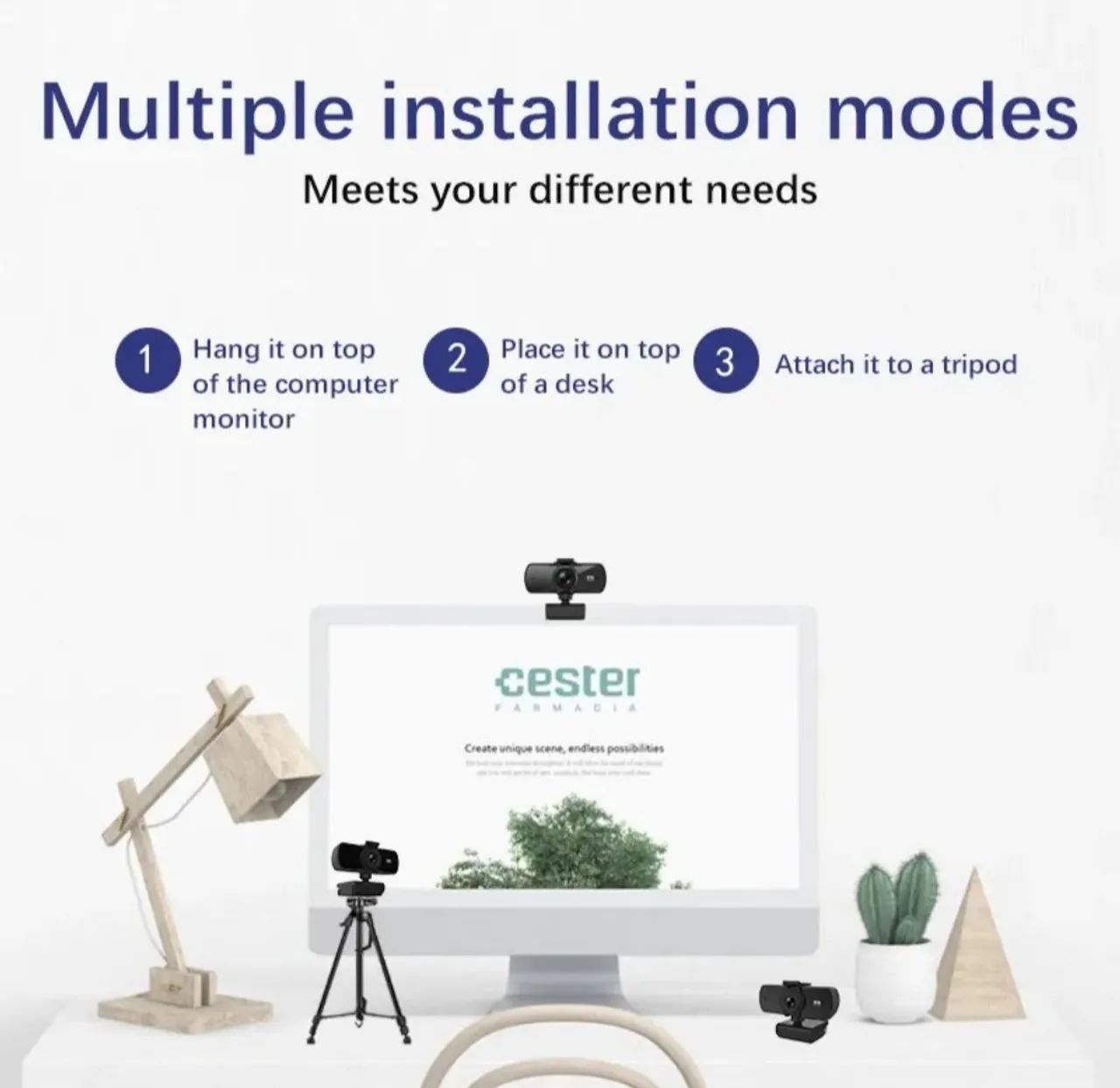 Webcam com Câmera de Privacidade e Qualidade 2K - Foto 2