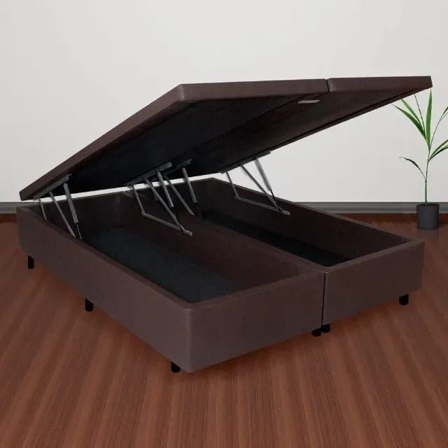 Base Box Queen com Baú Marrom OUTLET 
