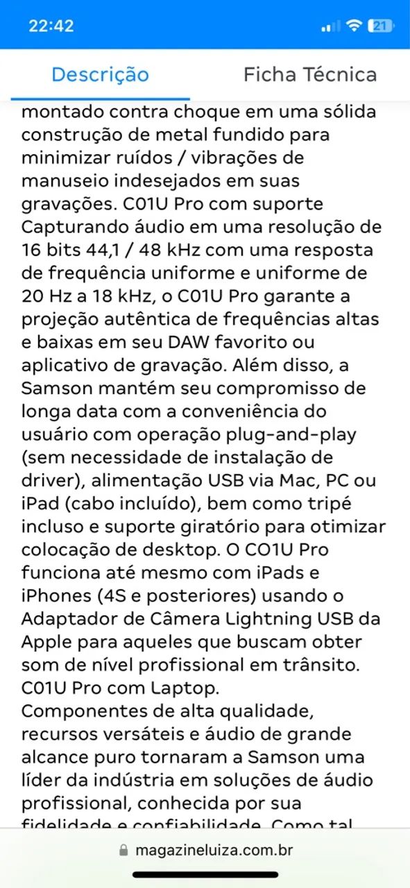 Microfone condensador profissional - Foto 5