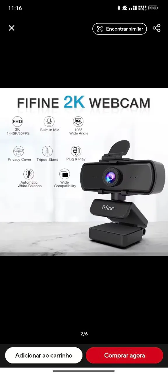 Webcam Fifine 2K