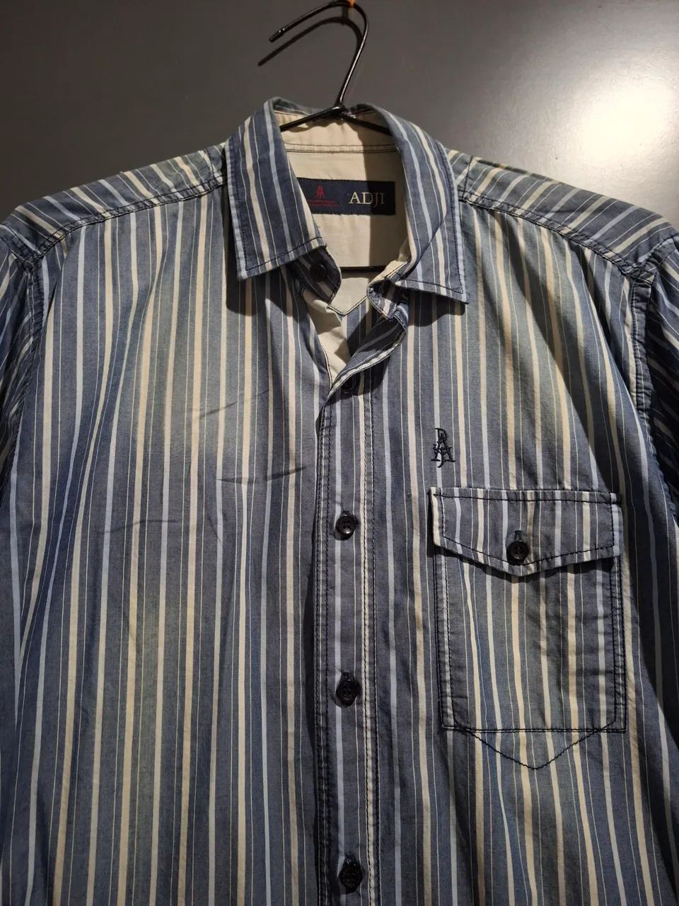 Camisa listrada azul masculina ADIL