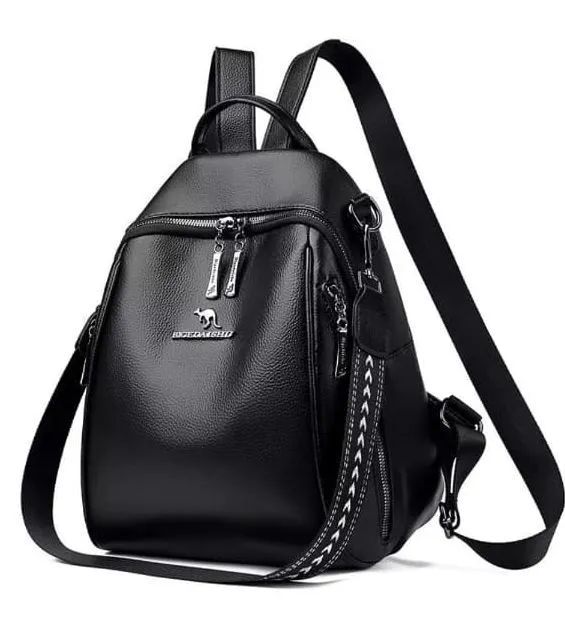 Mochila Feminina Couro Sintético Preta