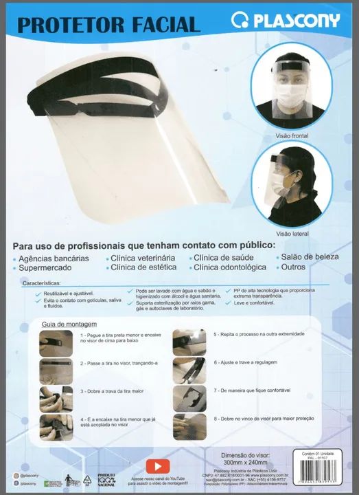 Protetor Facial Plascony - Novo