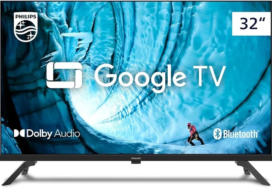 Smart TV Philips 32" Google TV com Bluetooth e Dolby Audio LACRADAS