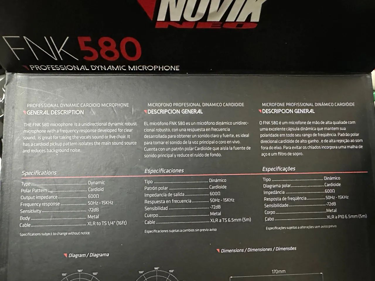 MICROFONE FNK 580 PROFISSIONAL - Perfeito para Voz, Palco e Karaokê!  - Foto 4