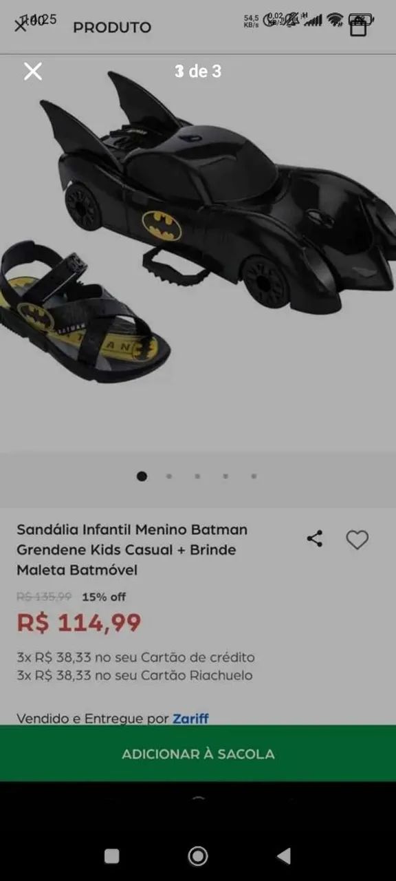 Sandália do Batman com brinde maleta número 30 - Foto 3