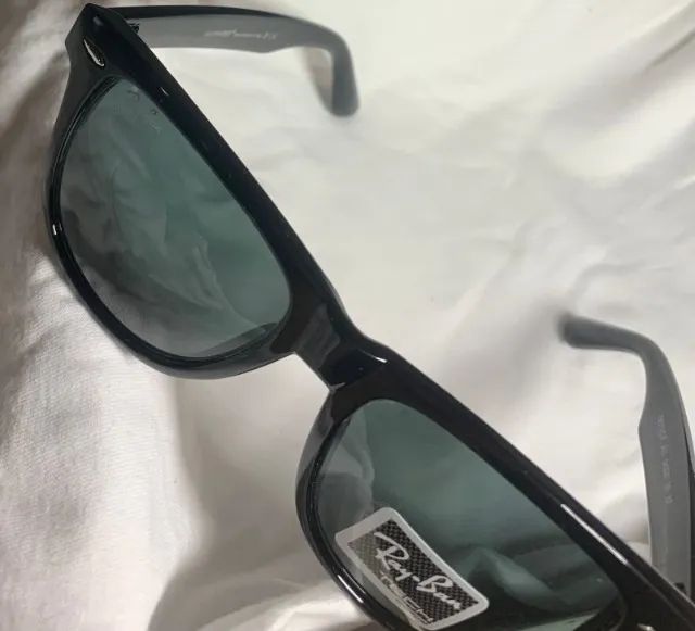 Óculos de sol estilo Wayfarer Preto, lentes de cristal anti-risco - Foto 2