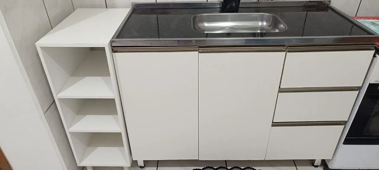 Armário de cozinha e Pia de Mármore da marca Forminox com cuba de Aço Inox. - Foto 5