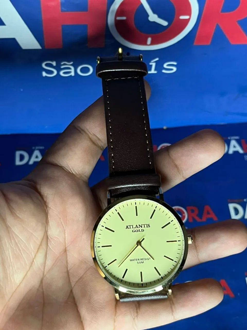 Relógio atlantis com pulseira de couro  - Foto 3