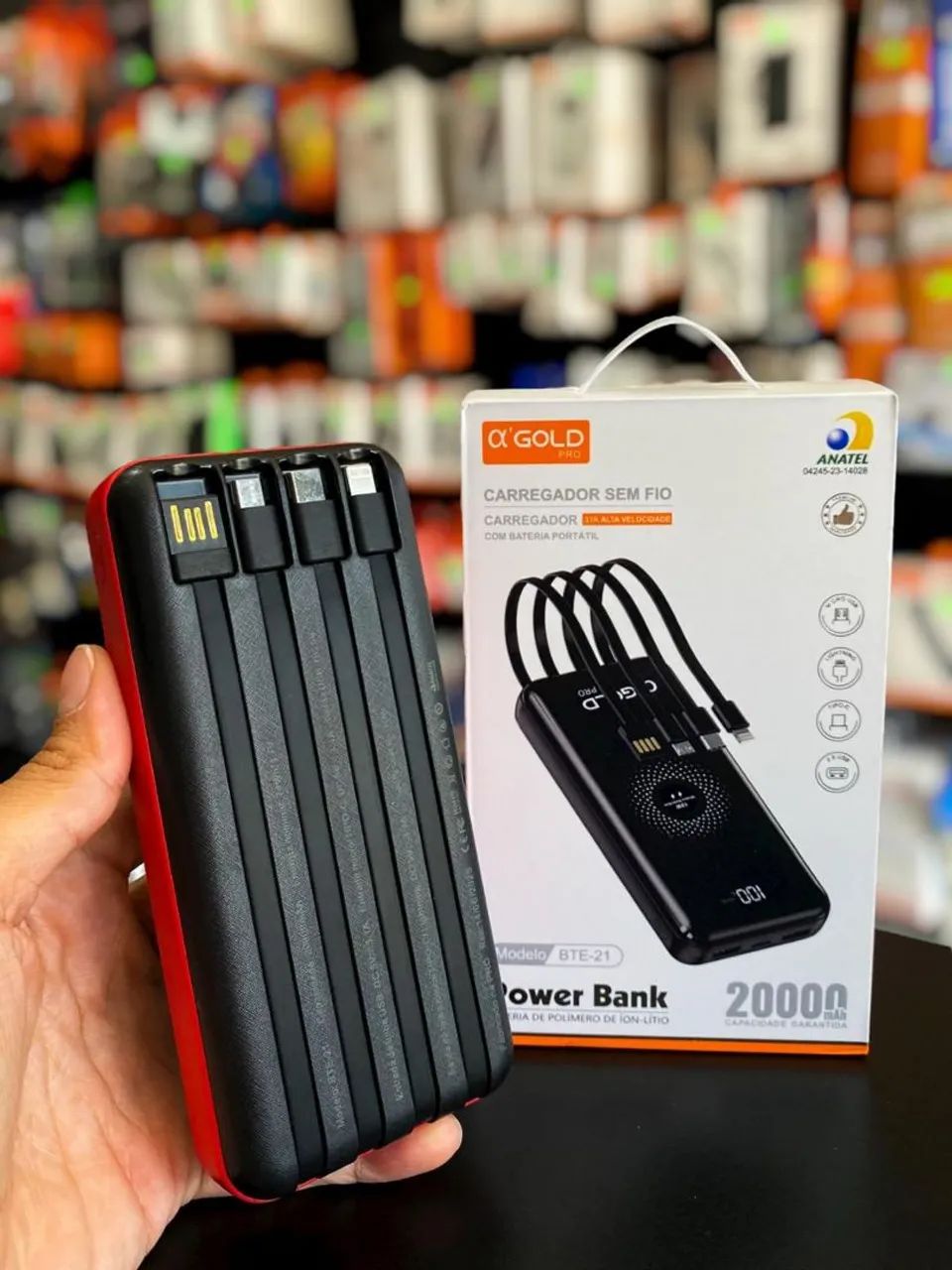 CARREGADOR PORTÁTIL 20.000 MAH GOLD COM INDUÇÃO BTE-21 - Foto 4