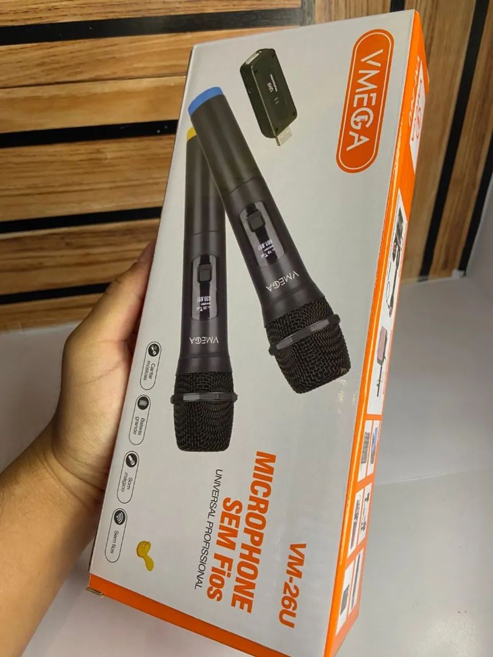 Microfone Duplo sem Fio VM-26U VMega - Foto 4