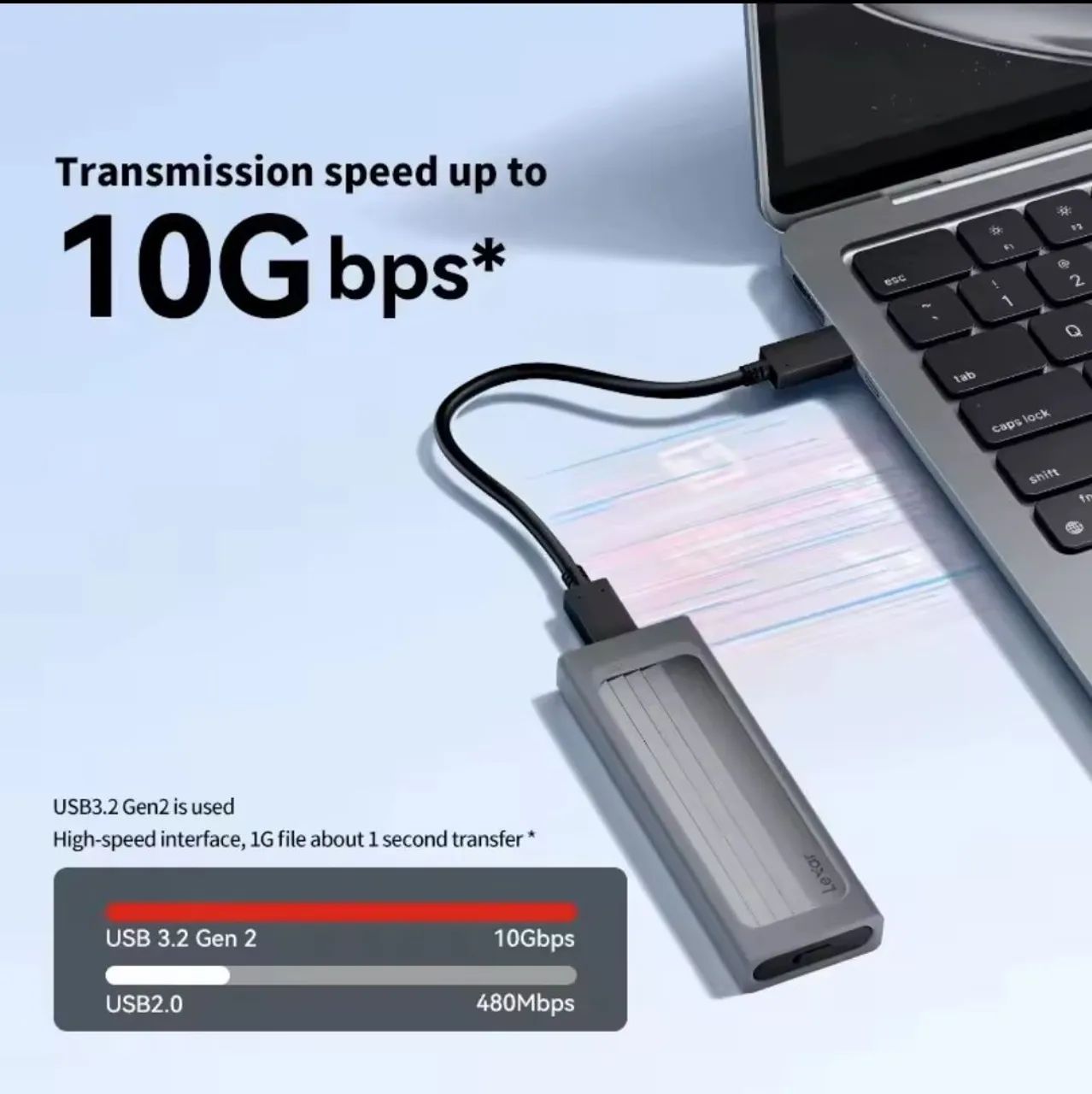 Case Externo SSD M.2 NVMe Lexar E300 USB 3.2 Gen 2 - Foto 3