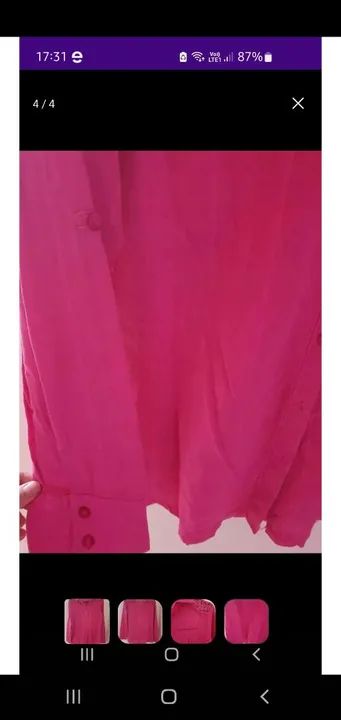 Camisa social algodão rosa - Foto 4