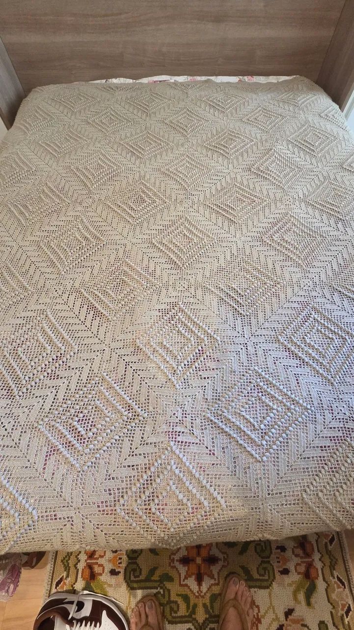 Colcha de crochê artesanal  para cama