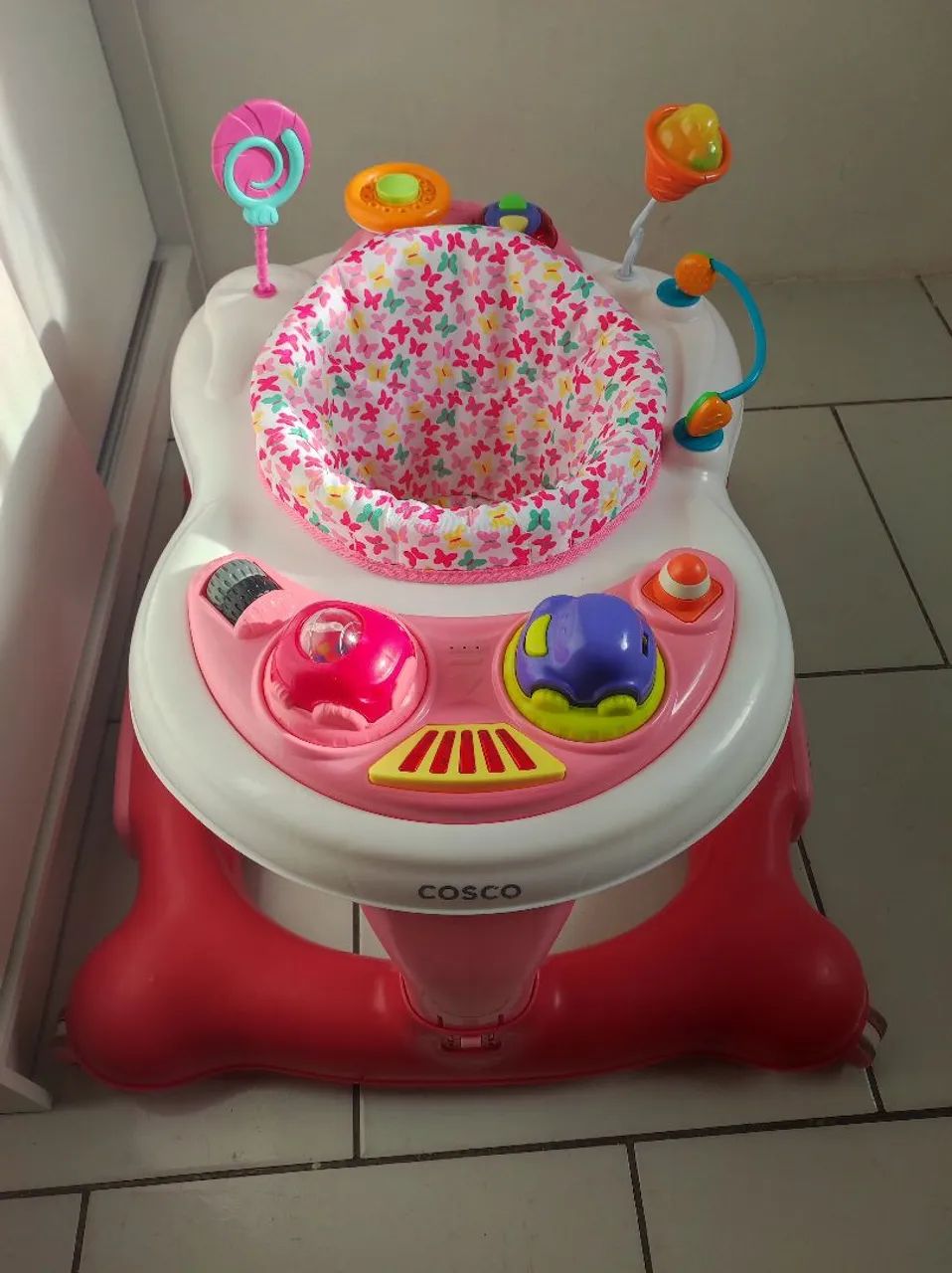 Andador Infantil Rosa com Atividades - Foto 4