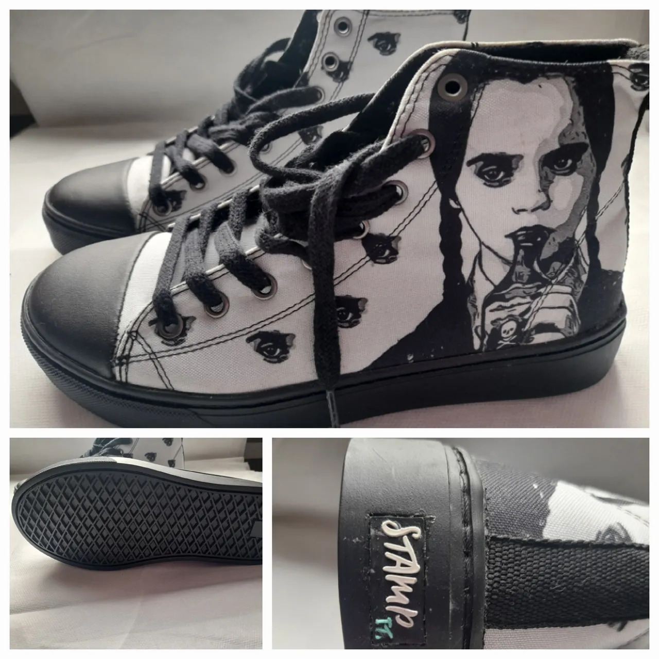 Tênis High Top Wednesday Addams Estampado