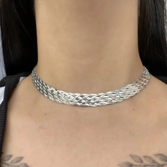 Conjunto pulseira e colar 8 fios em prata 925 legitima! - Foto 4