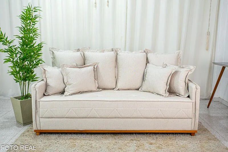 SOFÁ EM LINHO SUPER CONFORTÁVEL DESIGN ELEGANTE SURPREENDA-SE!! UWURU - Foto 2