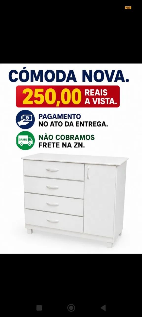 Cómoda com frete grátis na zona norte.