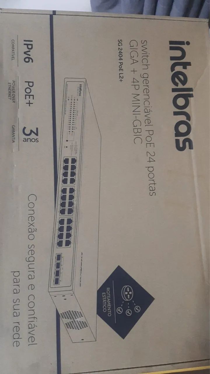 Switch Gerenciável Intelbras Sg 2404d Mr L2+, 24 Portas Gigabit, 4p Mini-Gbic