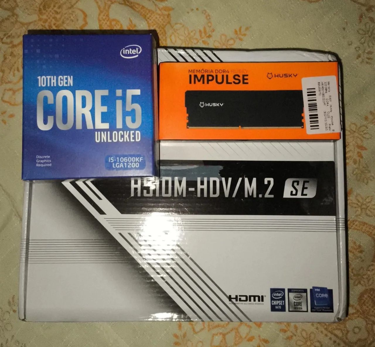 KIT H510M HDV/M2 SE + i5 10600KF + 1x8GB