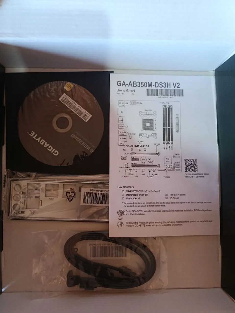 Gigabyte AB350M-DS3H V2 AM4 DDR4 - NOVA, Sem Uso - Foto 4