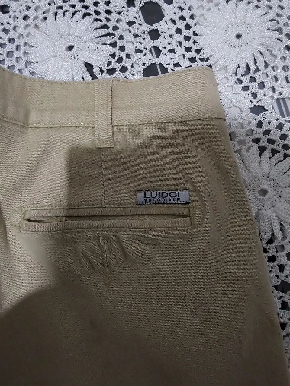 Calça Sarja Luidgi Skinny 42 Bege Caqui