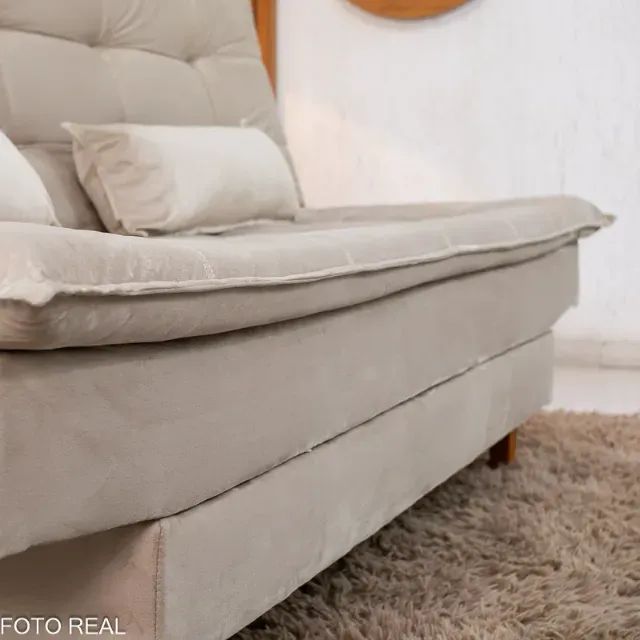 Sofá Cama Premium Bege. Pronta Entrega. 0804 - Foto 4