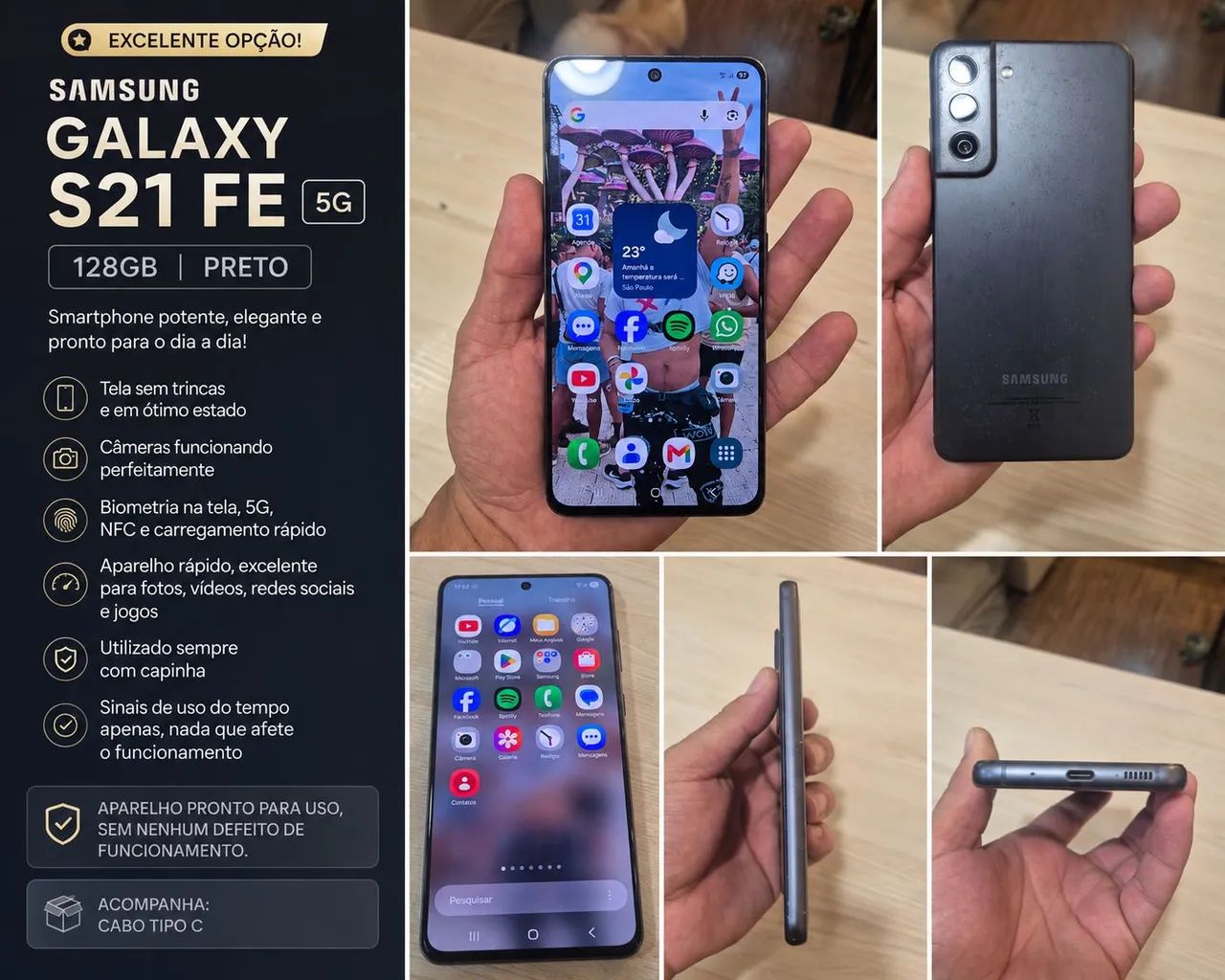 Samsung S21 FE 128GB - Funcionando Perfeitamente