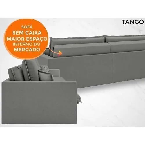 Sofá Tango 2,00m sem caixa, Retrátil e Reclinável Velosuede Bege - Foto 2