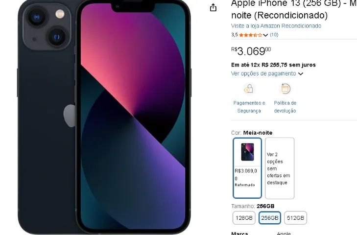 IPHONE 13 256 GB - RETIRADA DE PEÇA - Celulares e Smartphones