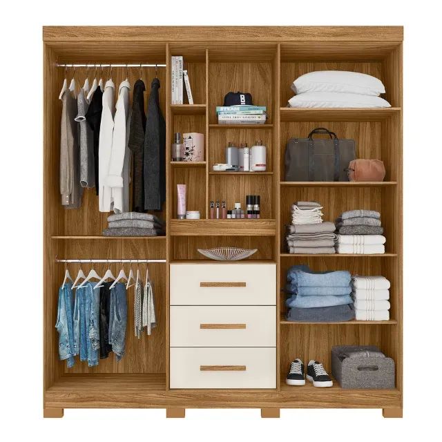 Guarda Roupa Com Espelho 5 Portas 3 Gavetas Eldorado - Foto 5