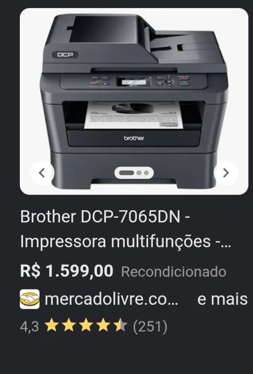 Impressora Multifuncional Brother DCP - 7065DN