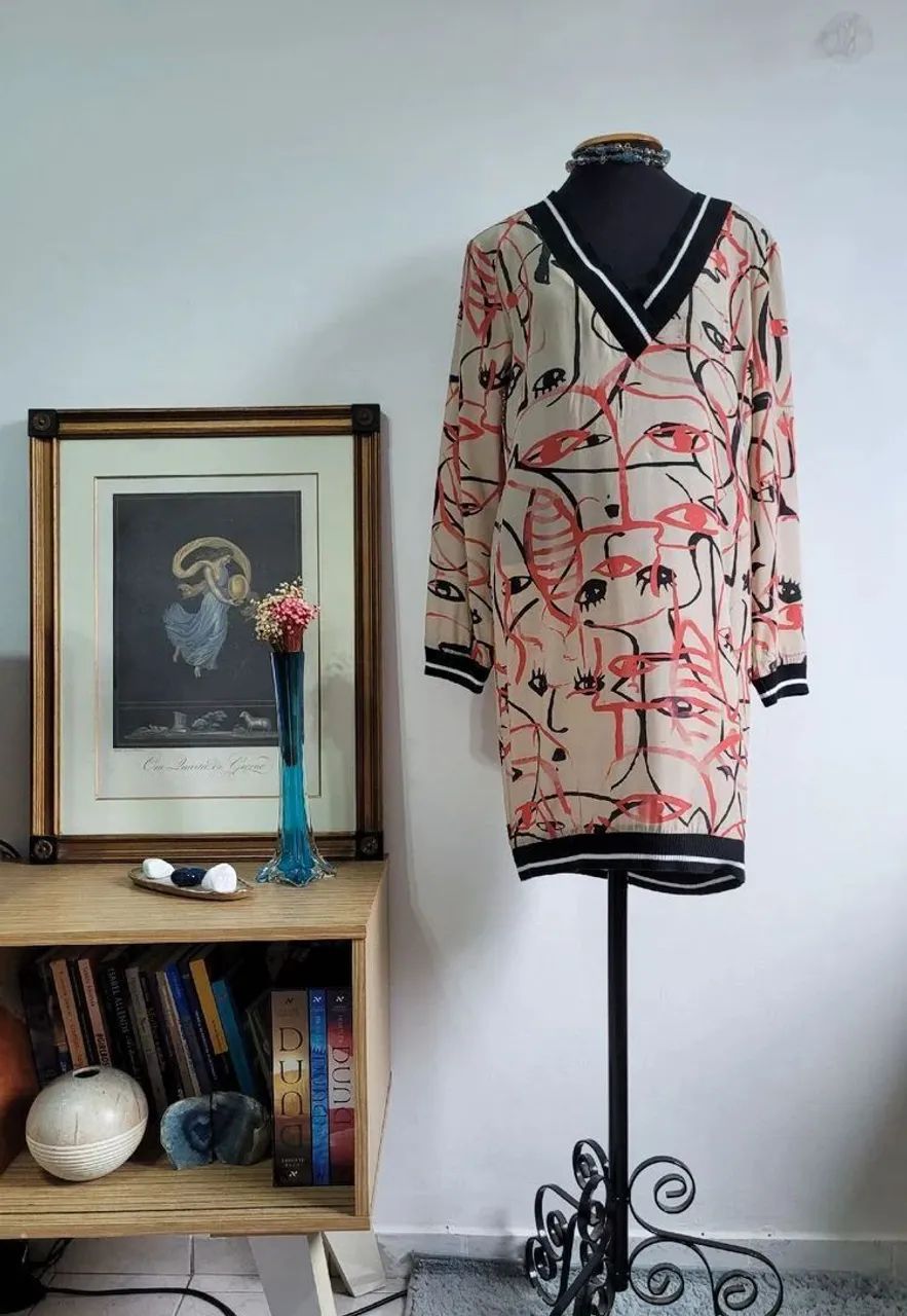 vestido gola v animale