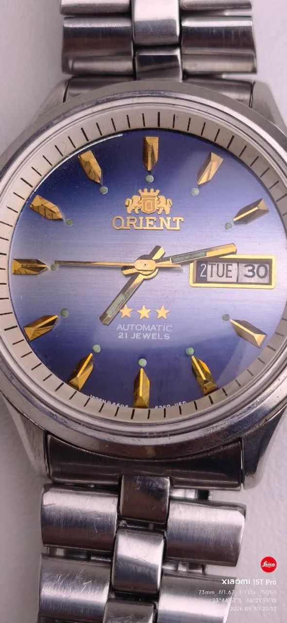 Relógio Orient automático 3 estrelas com calendário duplo - Foto 2