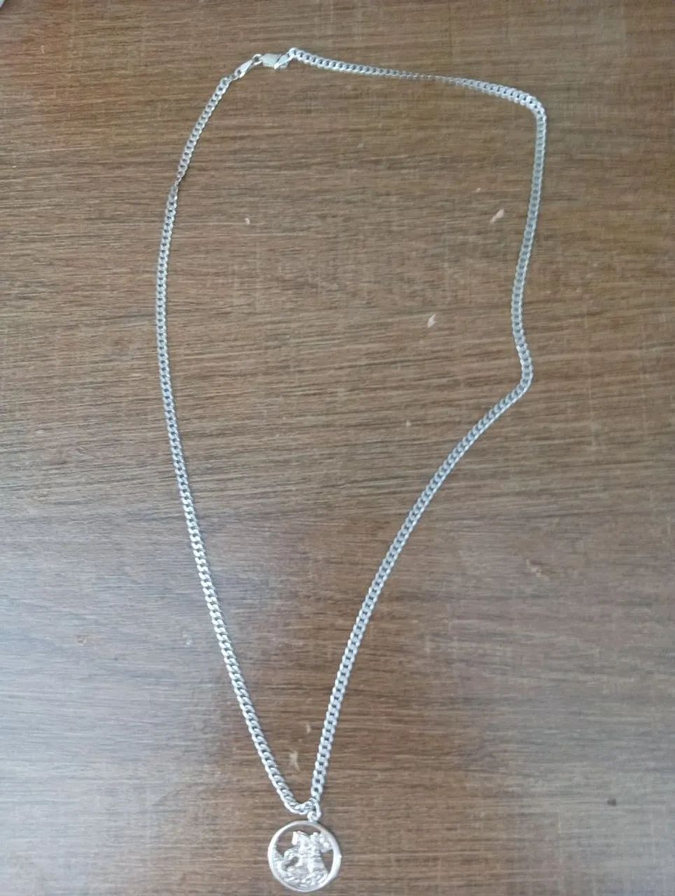 Vende_se corrente de prata 925 com pingente do são Jorge  - Foto 3